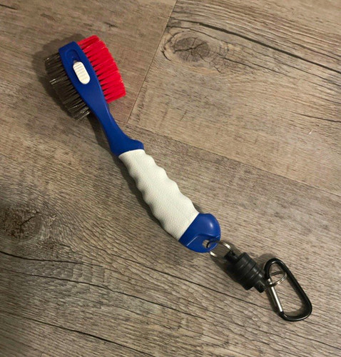 Golf club ball brush with - club,